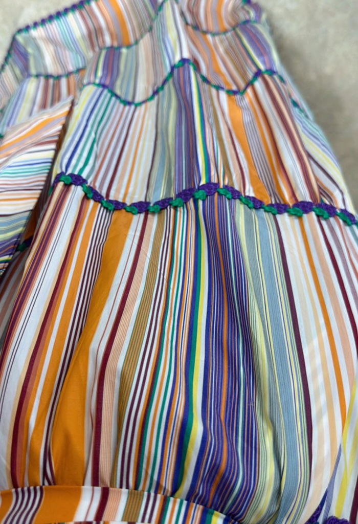 Maxi ριγέ φόρεμα πολύχρωμο