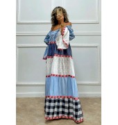 Μακρύ φόρεμα με λάστιχο στους ώμους