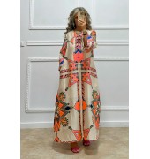 Μακρύ καφτάνι με κεντήματα