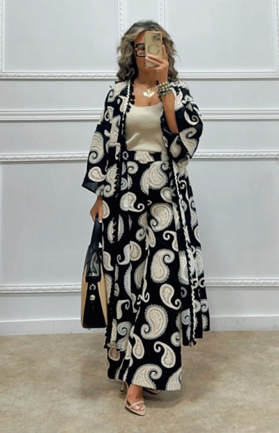 Σετ με κέντημα λαχούρι μαύρο