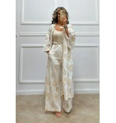 Σετ με κέντημα λαχούρι άσπρο