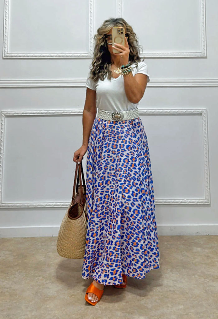 Φούστα animal print μπλε