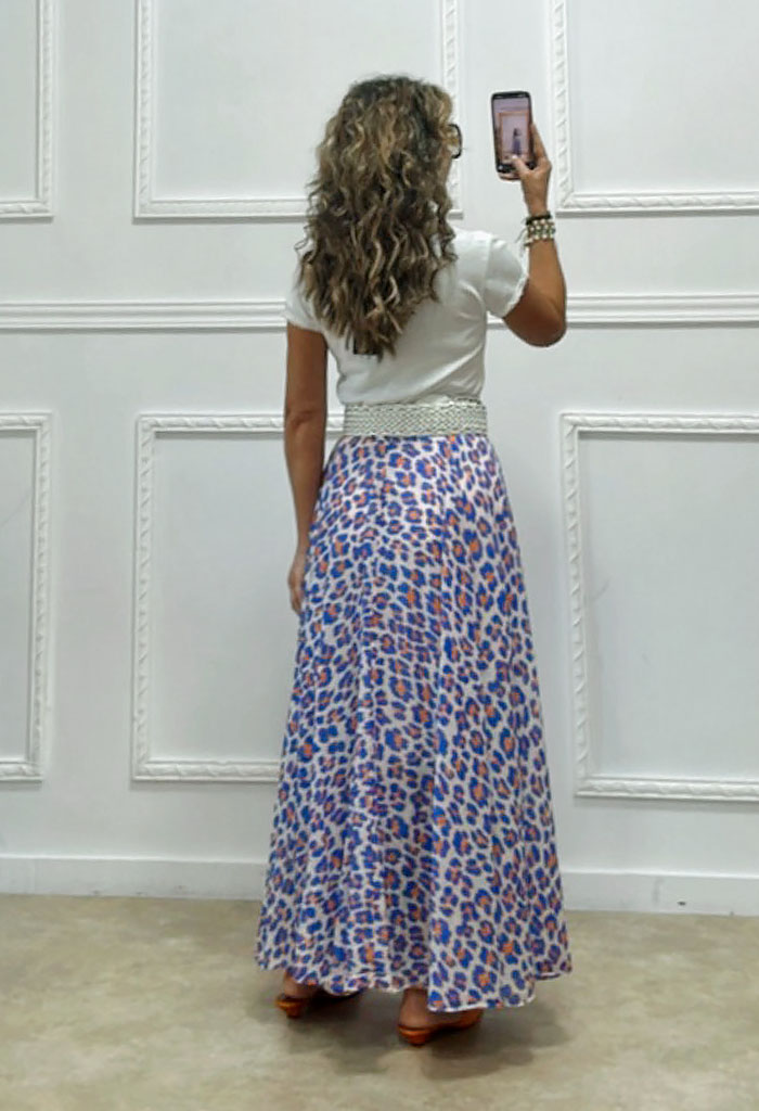 Φούστα animal print μπλε