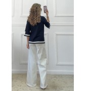 Μερσεριζέ μπλούζα μπλε σκούρο