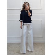 Μερσεριζέ μπλούζα μπλε σκούρο