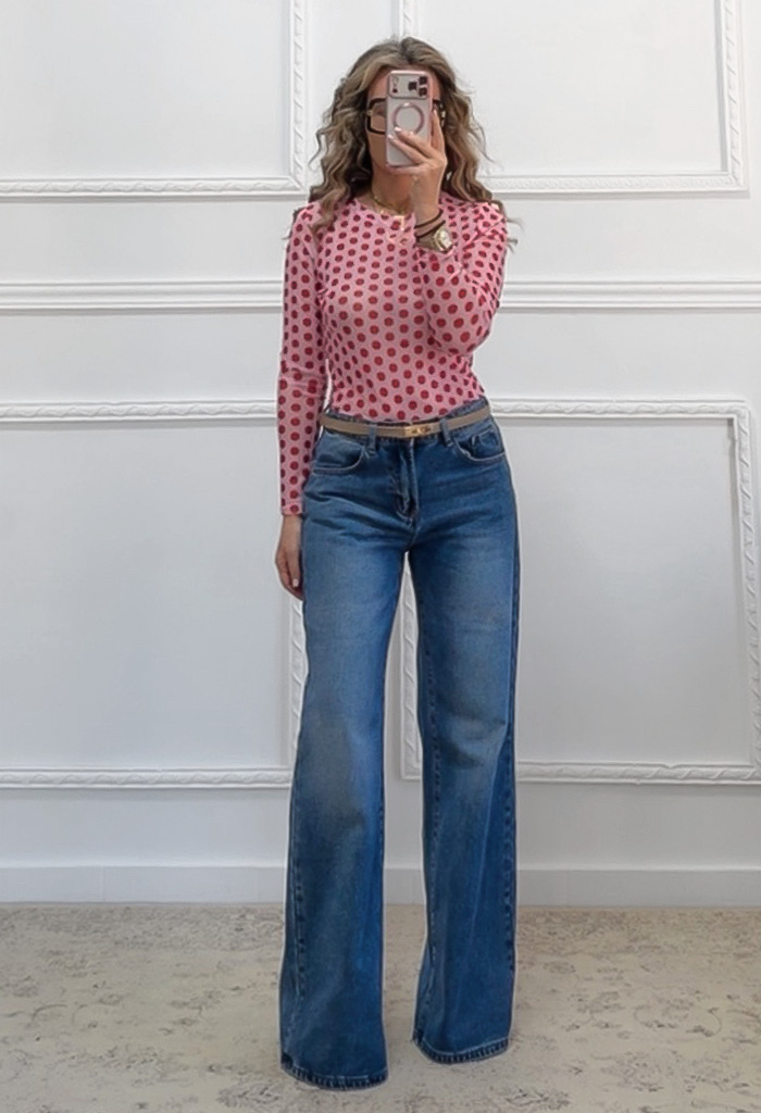 Ημιδιάφανη μπλούζα πουα