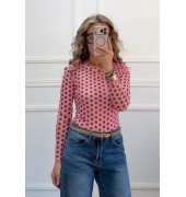 Ημιδιάφανη μπλούζα πουα