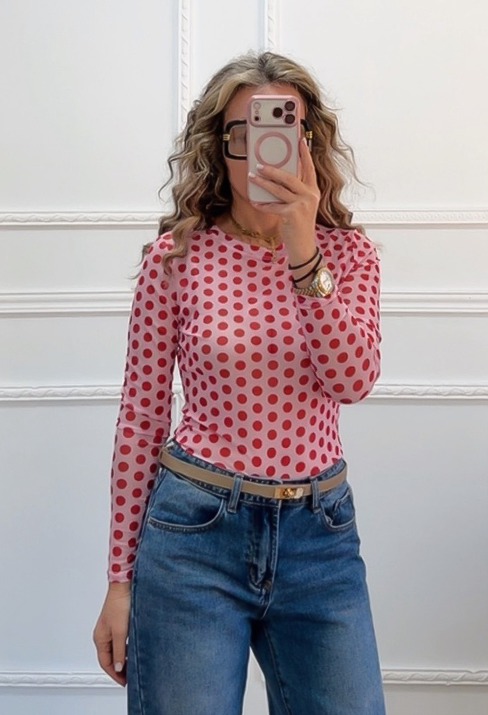 Ημιδιάφανη μπλούζα πουα