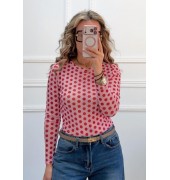 Ημιδιάφανη μπλούζα πουα