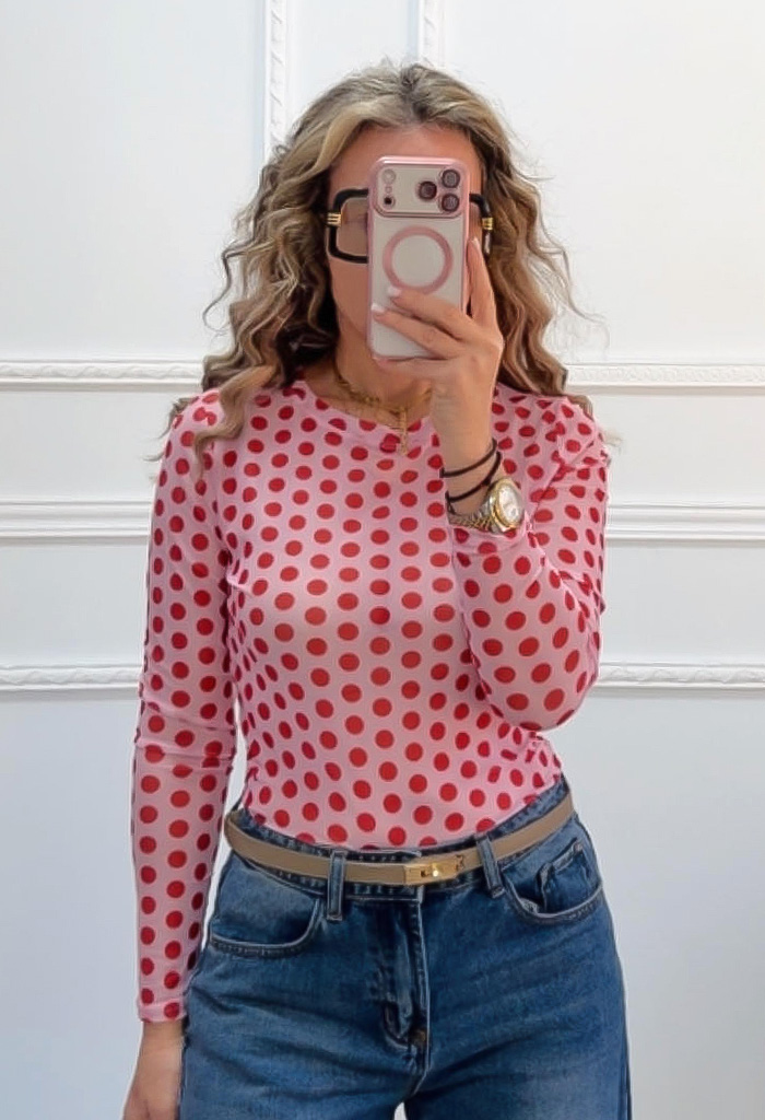 Ημιδιάφανη μπλούζα πουα