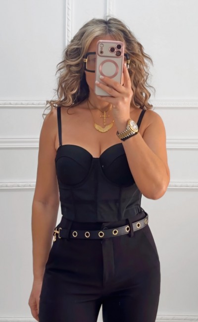 Κορσές με τιράντες μαύρος