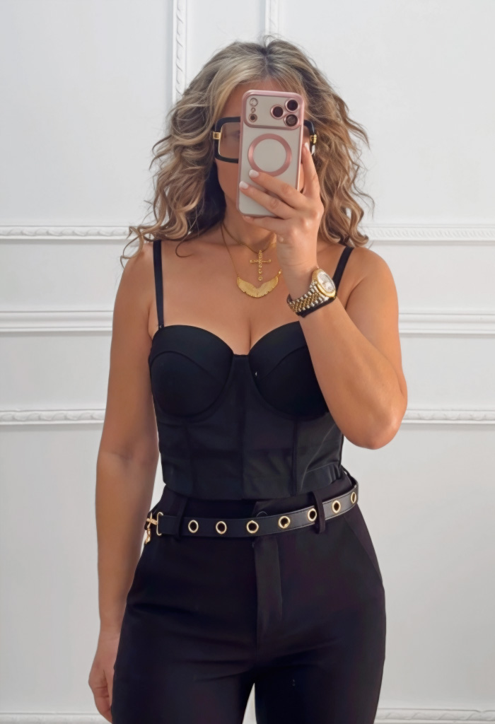 Κορσές με τιράντες μαύρος