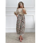 Μπλούζα με βολάν στο μανίκι μπεζ