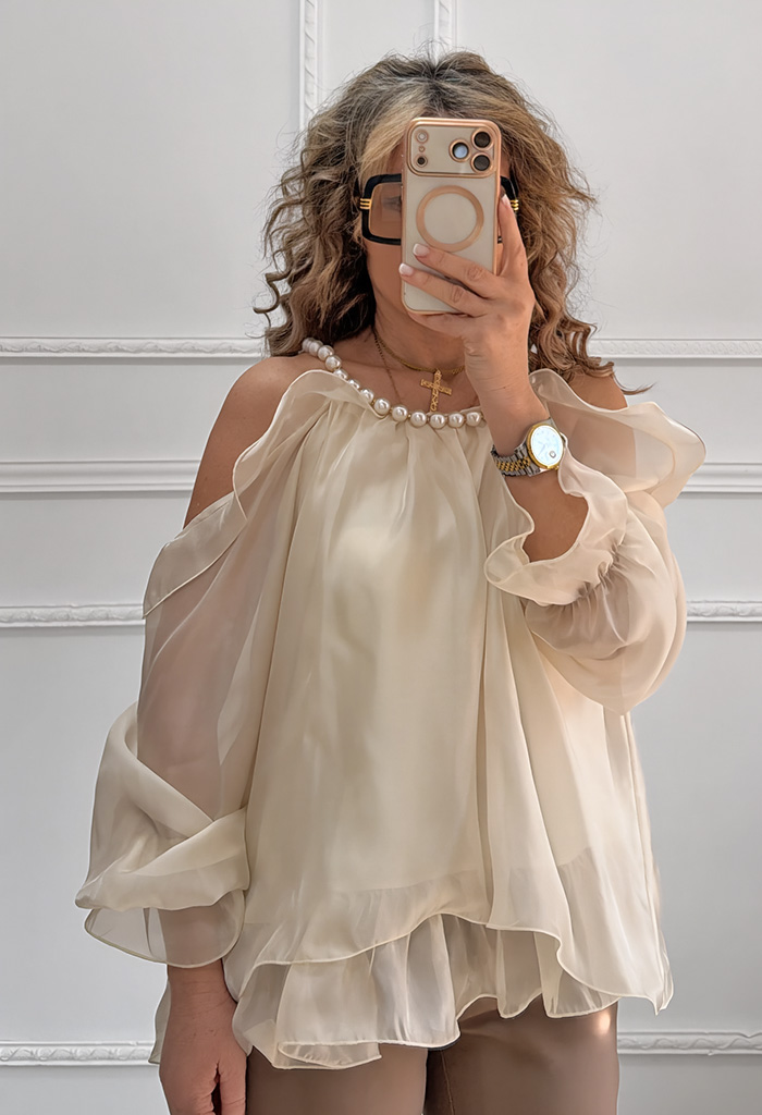 Μπλούζα με πέρλες