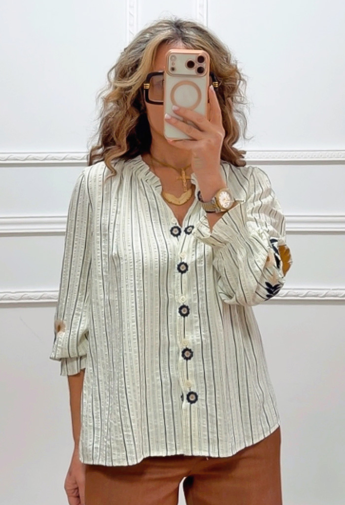 Boho μπλούζα με κεντήματα