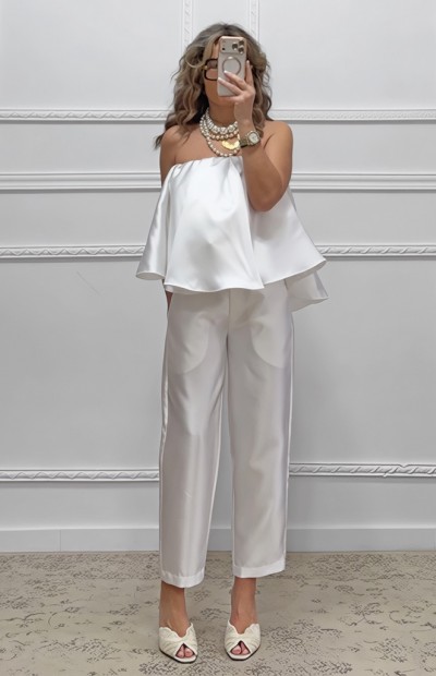 Στράπλες τοπ λευκό