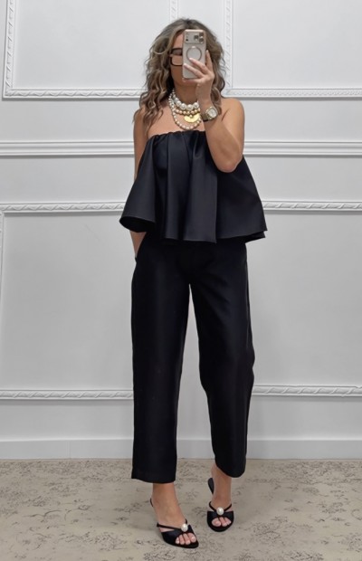 Στράπλες τοπ μαύρο