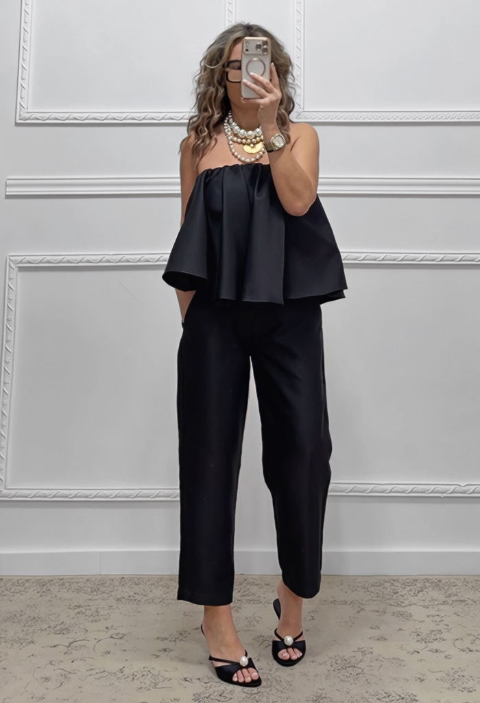 Στράπλες τοπ μαύρο