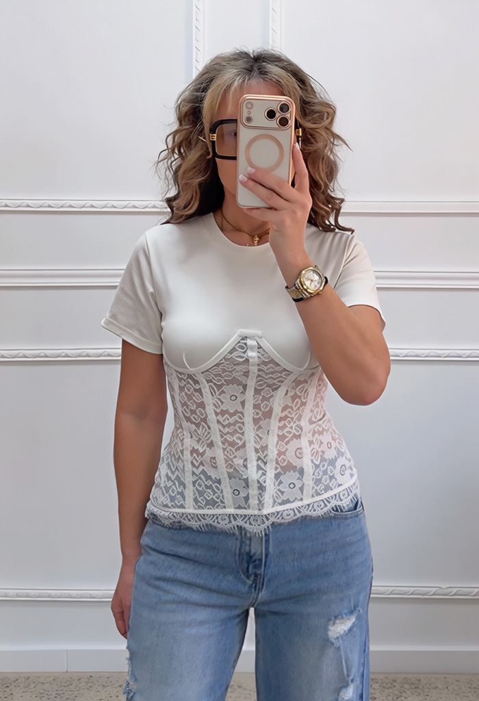 Corset τοπ με δαντέλα