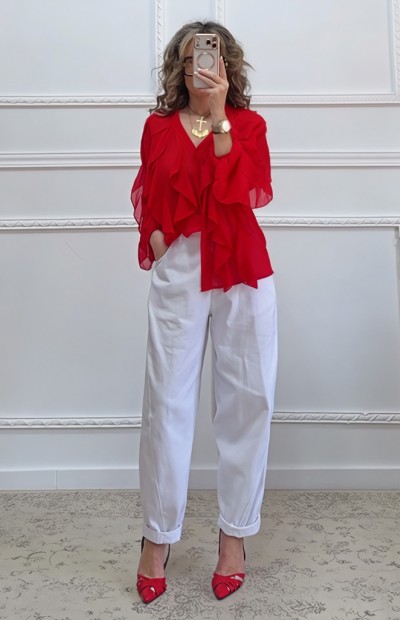 Boho μπλούζα με βολάν