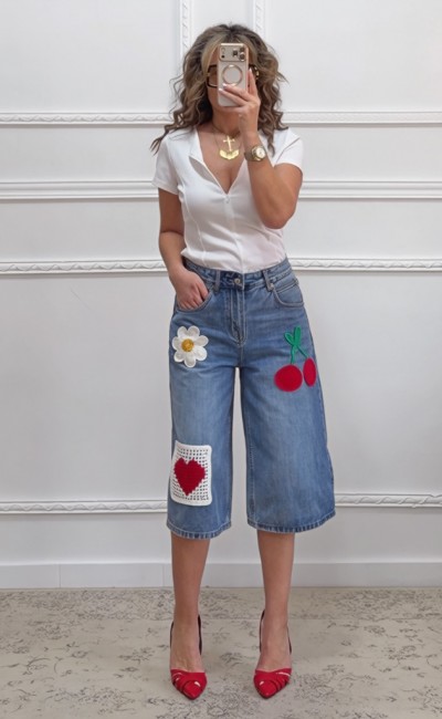 Μπλουζάκι με φερμουάρ λευκό