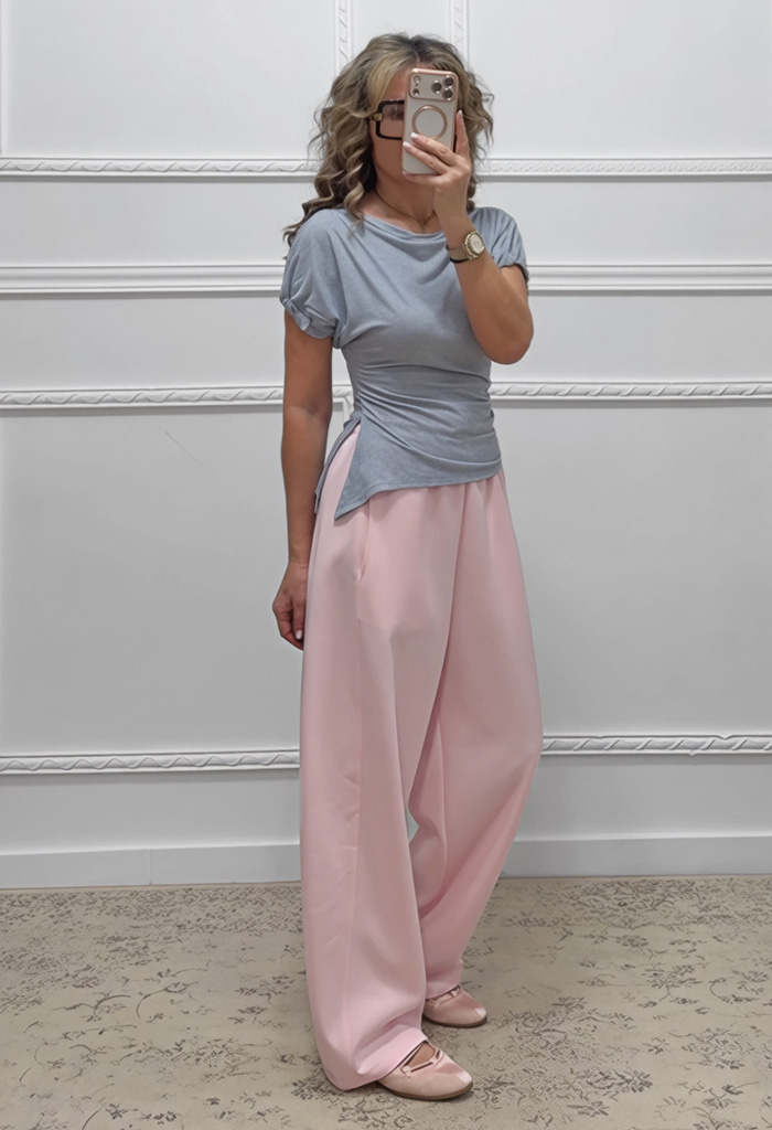 Μπλούζα με άνοιγμα γκρι