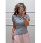 Μπλούζα με άνοιγμα γκρι