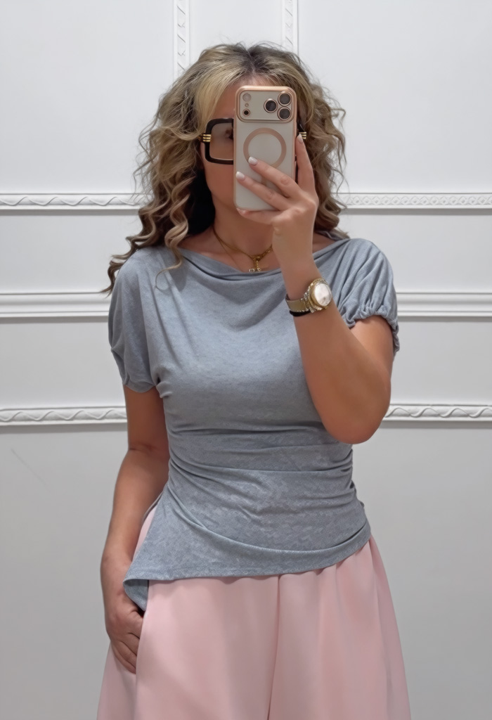 Μπλούζα με άνοιγμα γκρι