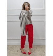 Ασύμμετρη μπλούζα ριγέ