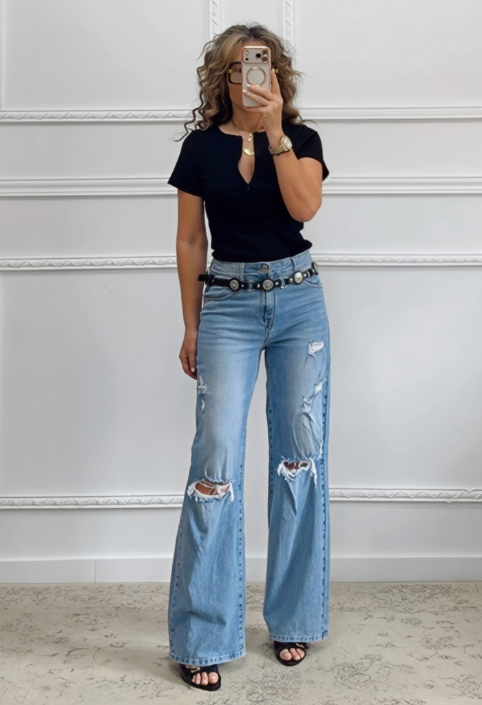 Τζιν παντελόνι με σκισίματα