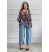 Army print μπλούζα με βολάν