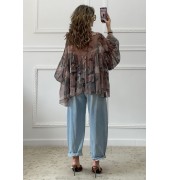 Army print μπλούζα με βολάν