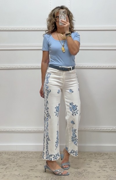 Μπλουζάκι βαμβακερό γαλάζιο