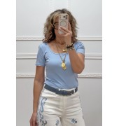 Μπλουζάκι βαμβακερό γαλάζιο