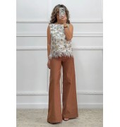 Wide leg παντελόνι