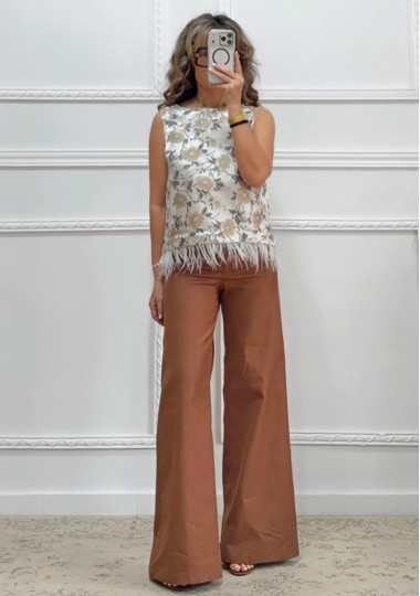 Wide leg παντελόνι