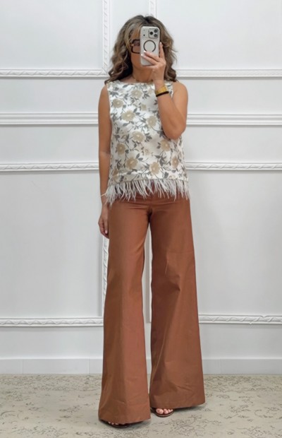 Wide leg παντελόνι