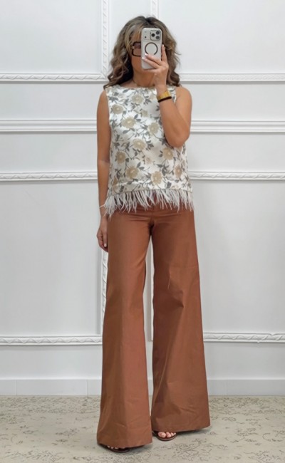 Wide leg παντελόνι