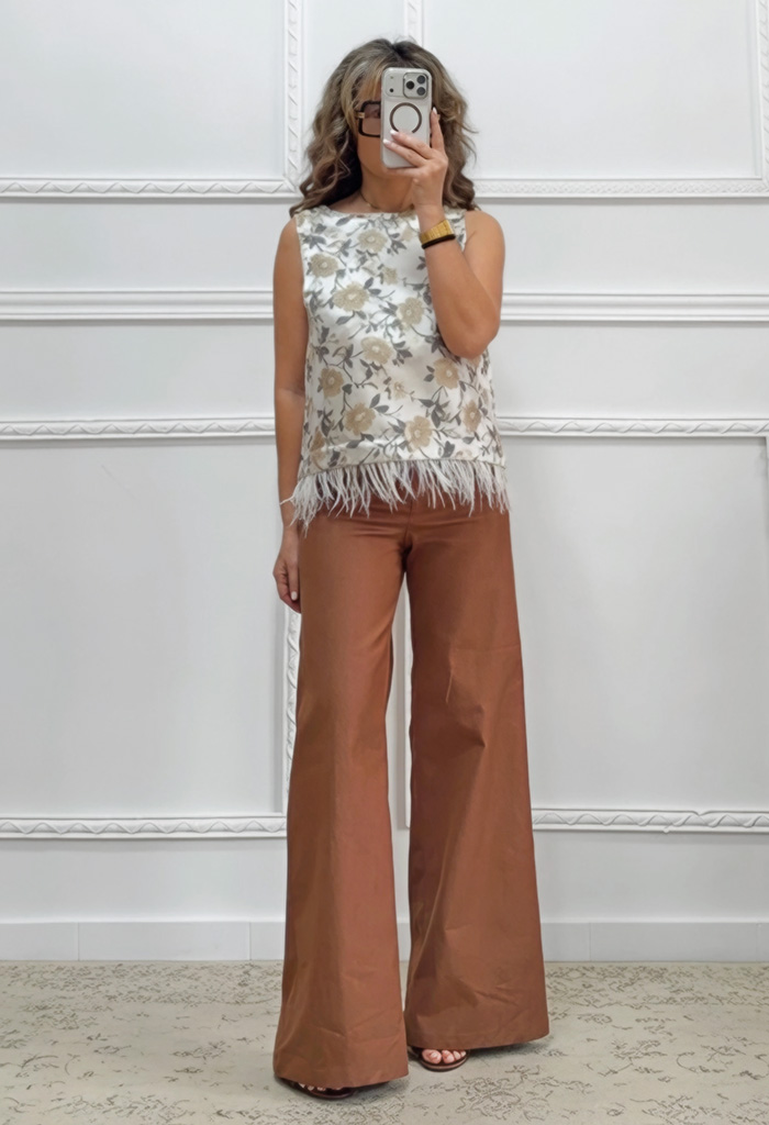 Wide leg παντελόνι