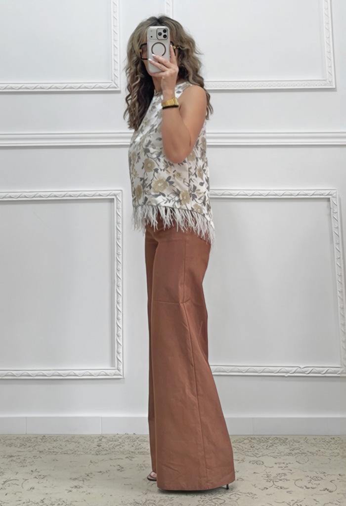 Wide leg παντελόνι