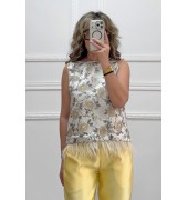 Φλοράλ μπλούζα με φτερά