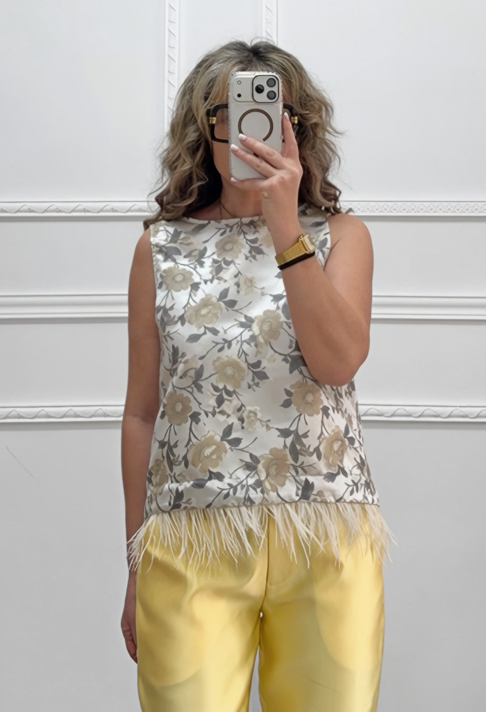 Φλοράλ μπλούζα με φτερά