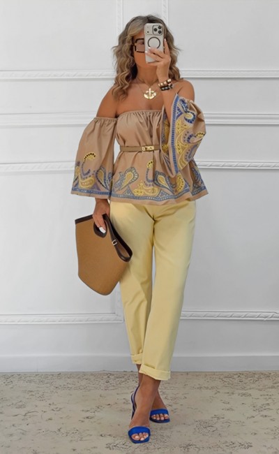 Mom fit παντελόνι baby yellow