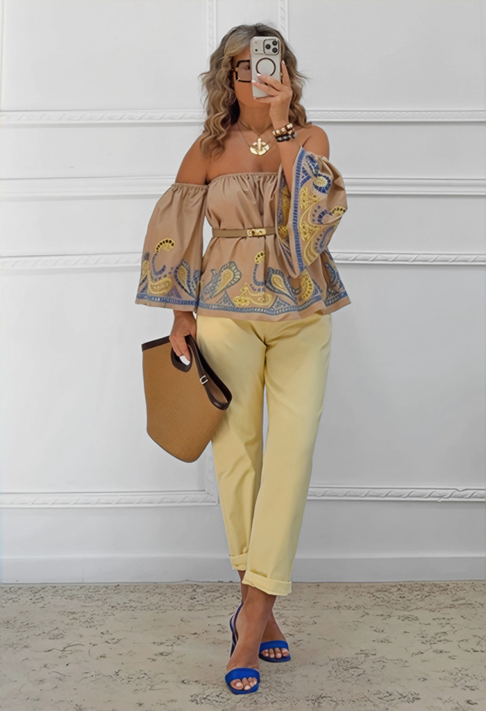Mom fit παντελόνι baby yellow Mom fit παντελόνι baby yellow