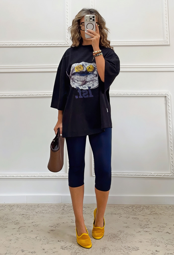 Oversized t-shirt με τύπωμα Oversized t-shirt με τύπωμα