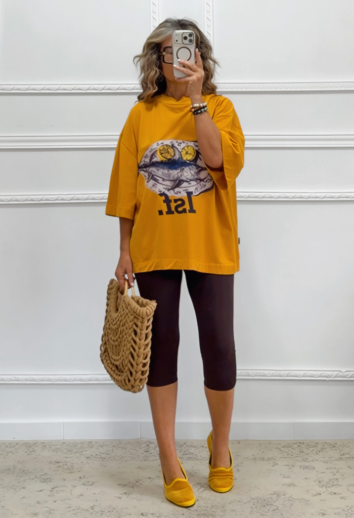 Oversized t-shirt με τύπωμα Oversized t-shirt με τύπωμα