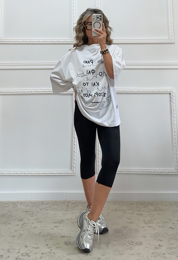 Oversized t-shirt με τύπωμα Oversized t-shirt με τύπωμα