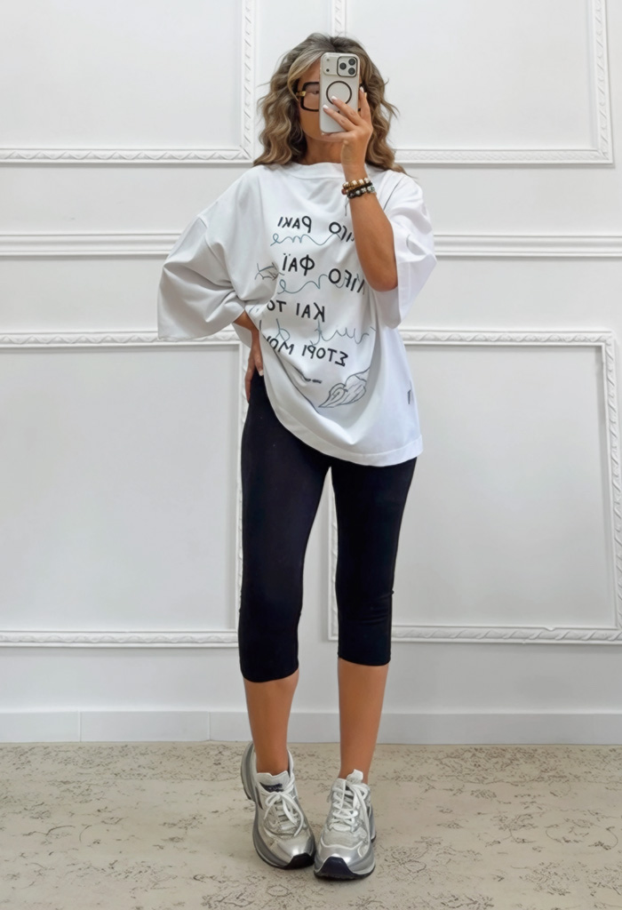 Oversized t-shirt με τύπωμα Oversized t-shirt με τύπωμα