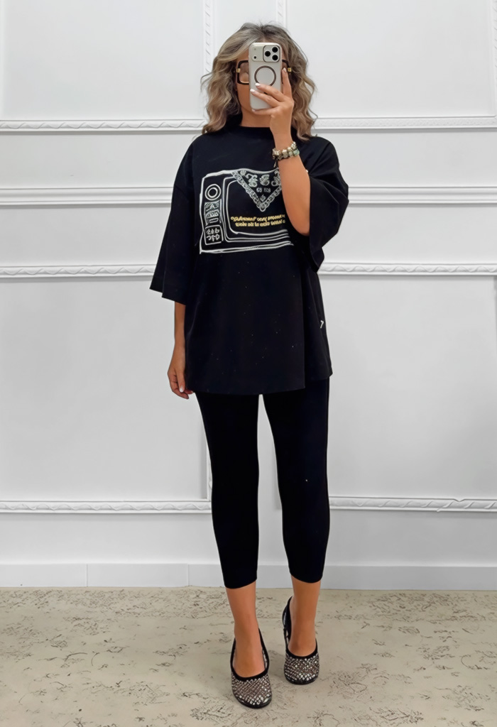 Oversized t-shirt με τύπωμα Oversized t-shirt με τύπωμα