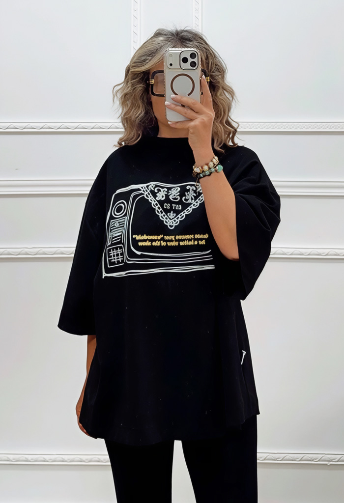 Oversized t-shirt με τύπωμα Oversized t-shirt με τύπωμα